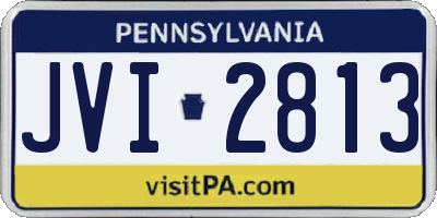 PA license plate JVI2813