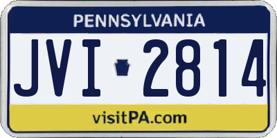 PA license plate JVI2814