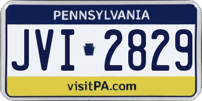 PA license plate JVI2829