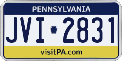 PA license plate JVI2831