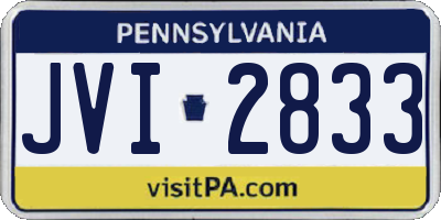 PA license plate JVI2833
