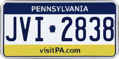 PA license plate JVI2838