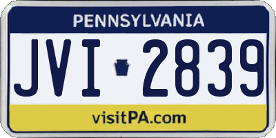 PA license plate JVI2839