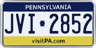 PA license plate JVI2852