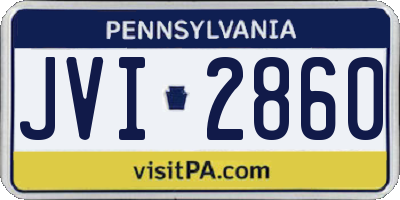 PA license plate JVI2860