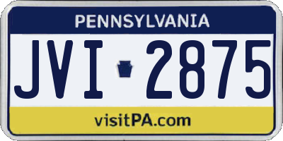 PA license plate JVI2875
