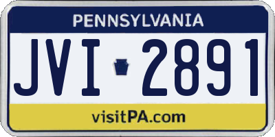 PA license plate JVI2891