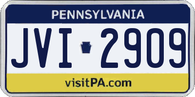 PA license plate JVI2909