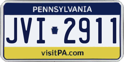 PA license plate JVI2911