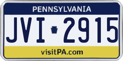 PA license plate JVI2915