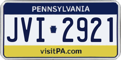PA license plate JVI2921