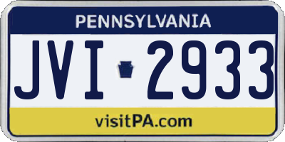 PA license plate JVI2933