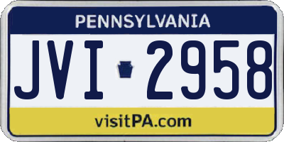 PA license plate JVI2958