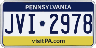 PA license plate JVI2978