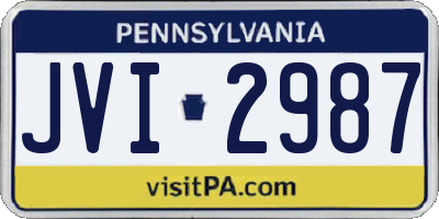 PA license plate JVI2987