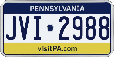 PA license plate JVI2988