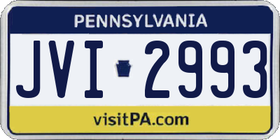 PA license plate JVI2993