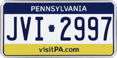 PA license plate JVI2997