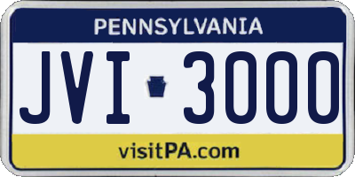 PA license plate JVI3000