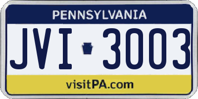 PA license plate JVI3003