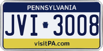PA license plate JVI3008