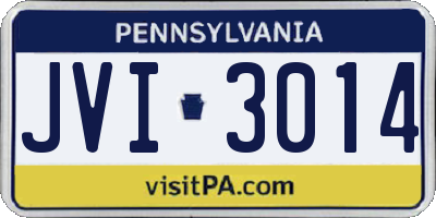 PA license plate JVI3014