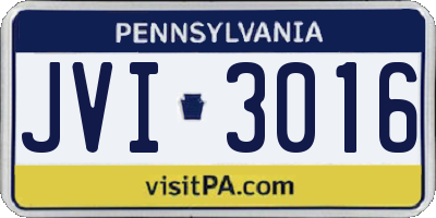 PA license plate JVI3016