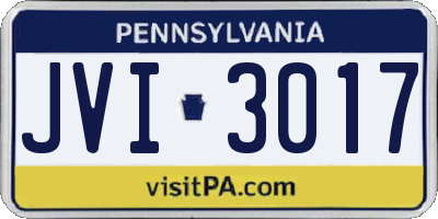 PA license plate JVI3017