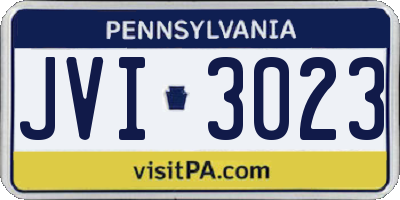 PA license plate JVI3023
