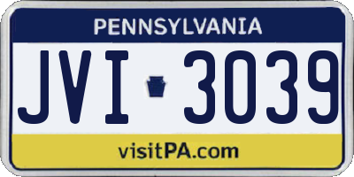 PA license plate JVI3039