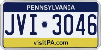 PA license plate JVI3046