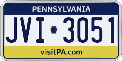 PA license plate JVI3051