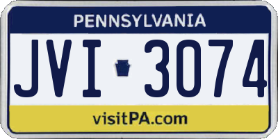 PA license plate JVI3074