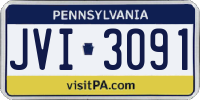 PA license plate JVI3091