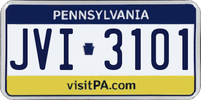 PA license plate JVI3101