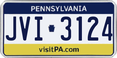 PA license plate JVI3124