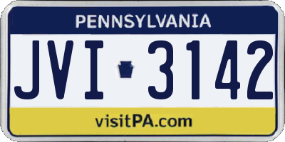PA license plate JVI3142