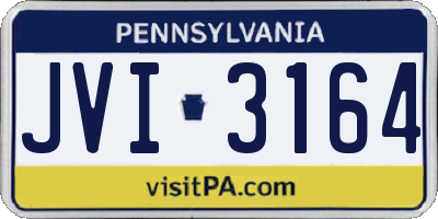 PA license plate JVI3164