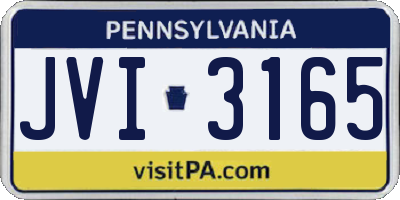 PA license plate JVI3165