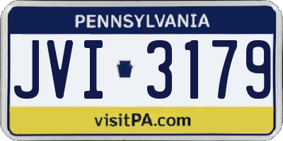 PA license plate JVI3179