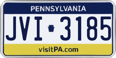 PA license plate JVI3185