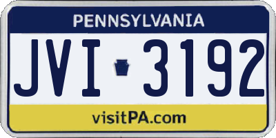 PA license plate JVI3192