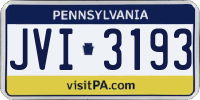PA license plate JVI3193