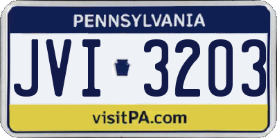 PA license plate JVI3203