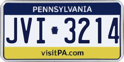 PA license plate JVI3214