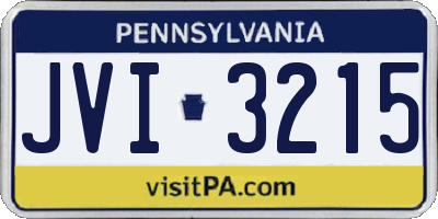PA license plate JVI3215