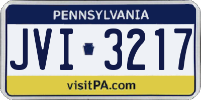 PA license plate JVI3217