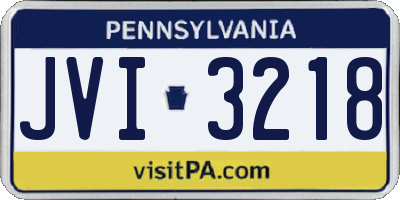 PA license plate JVI3218
