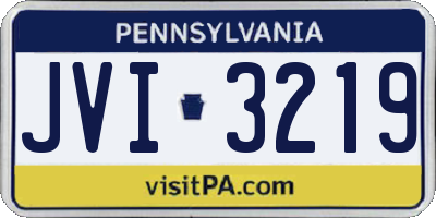 PA license plate JVI3219