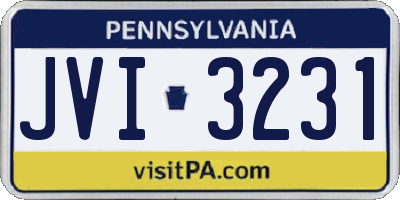 PA license plate JVI3231